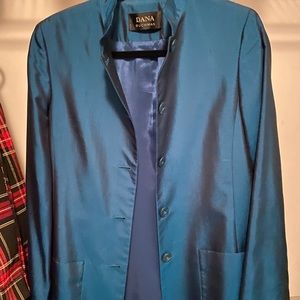 Blue velvet blazer